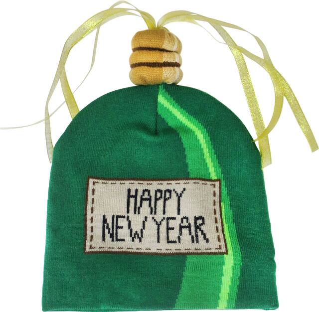 Tuque champagne Happy New Year Front_Flat