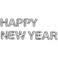 Silver Happy New Year Puffy Stickers Front_Flat