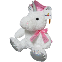 Pink & Iridescent Graduation Unicorn Plush Front_Angled_Left
