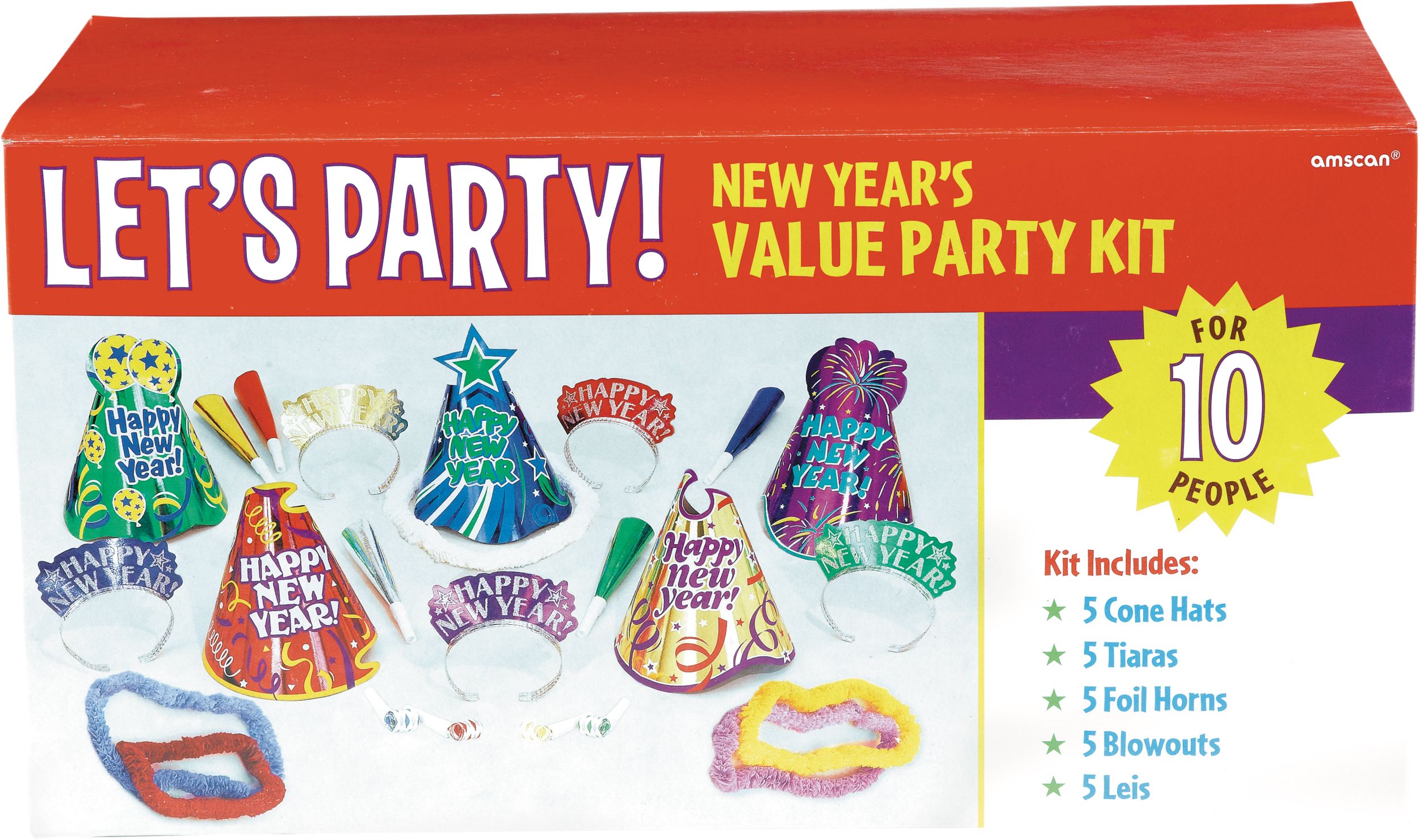 Let's Party New Year's Party Kit for 10 Front_Elevated