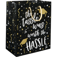 Tassel Was Worth the Hassle Graduation Gift Bag Front_Angled_Right