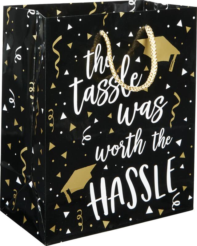 Tassel Was Worth the Hassle Graduation Gift Bag Front_Angled_Right