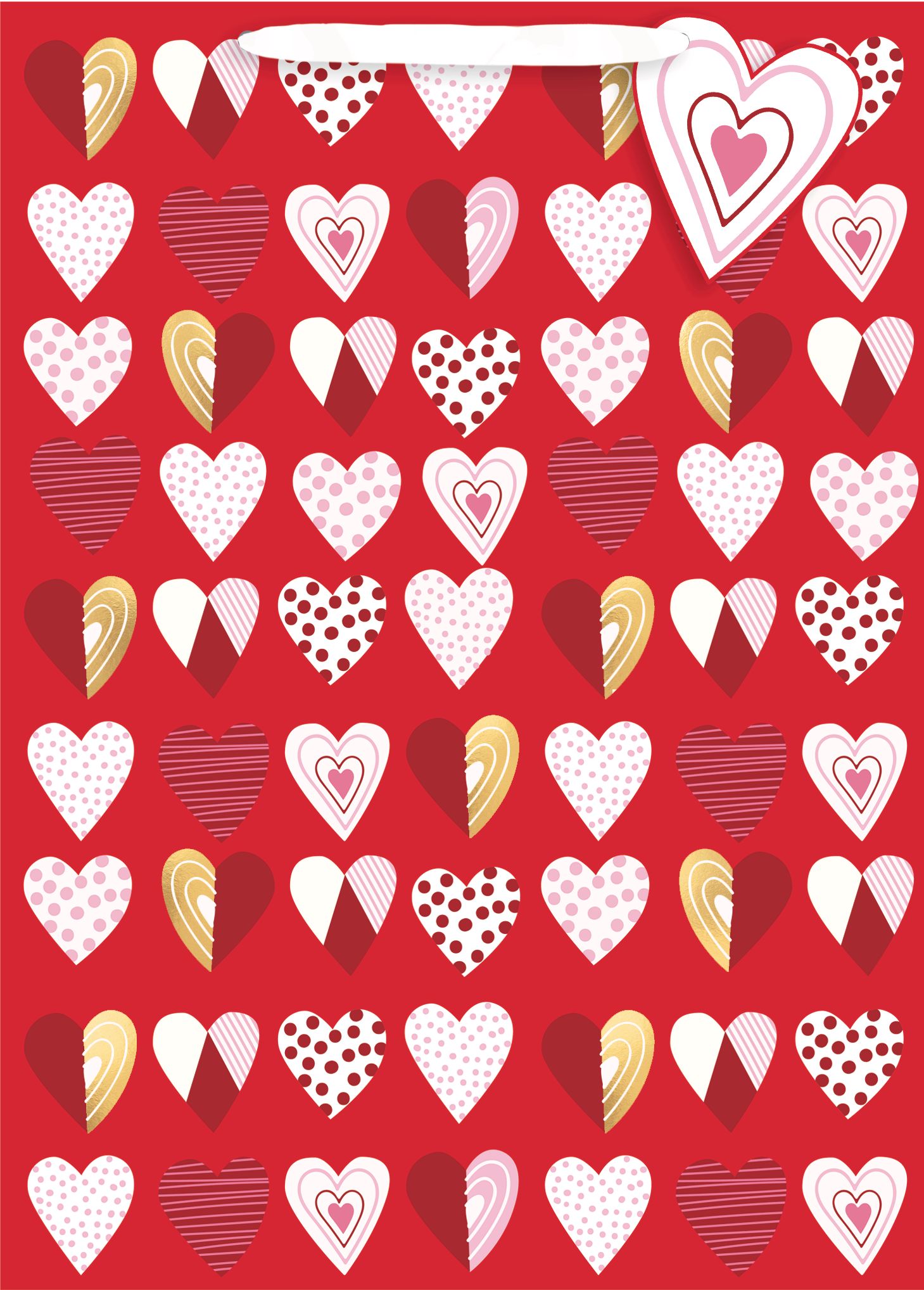 Patterned Hearts Gift Bag | Party City