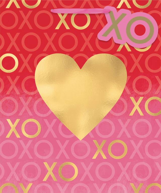 XOXO Valentine's Day Gift Bag Front_Flat