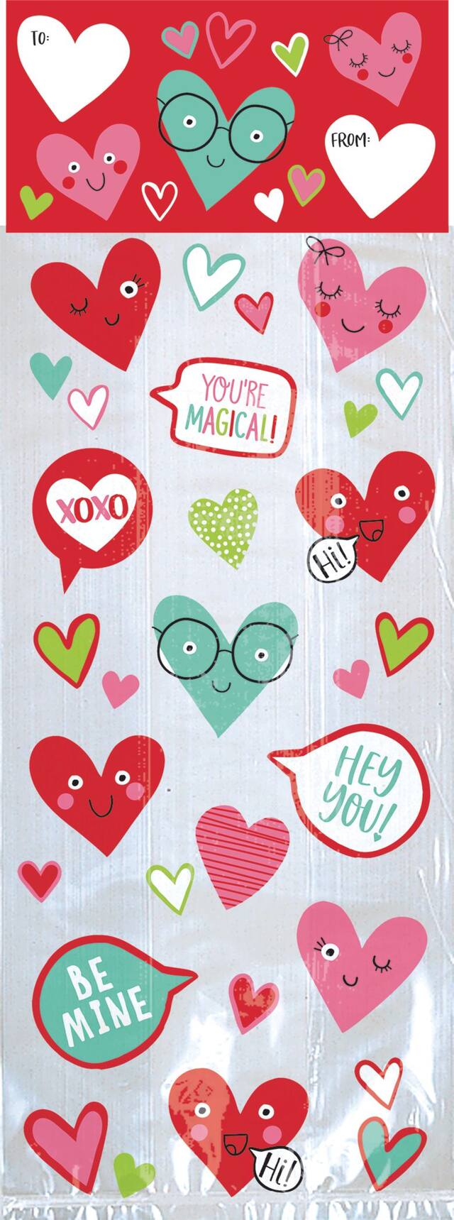 Heart Face Treat Bag Kit, 20-pk Front_Flat