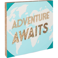 Glitter Adventure Awaits Sign Front_Angled_Right