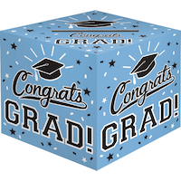 "Congrats Grad" Cardholder Box, Assorted Colours, for Graduation Front_Angled_Right