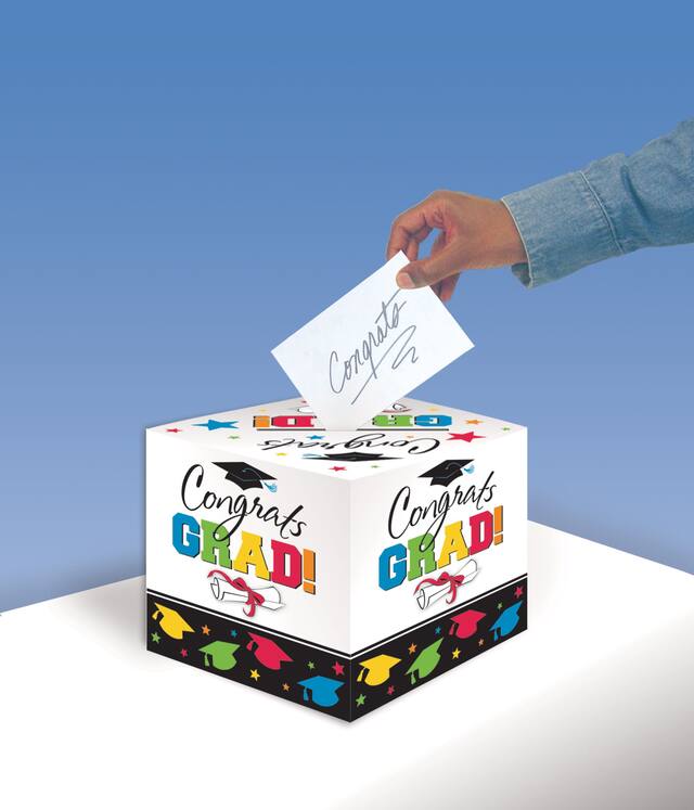 Graduation Card Holder Box Front_Three_Fourths_Angled_Left