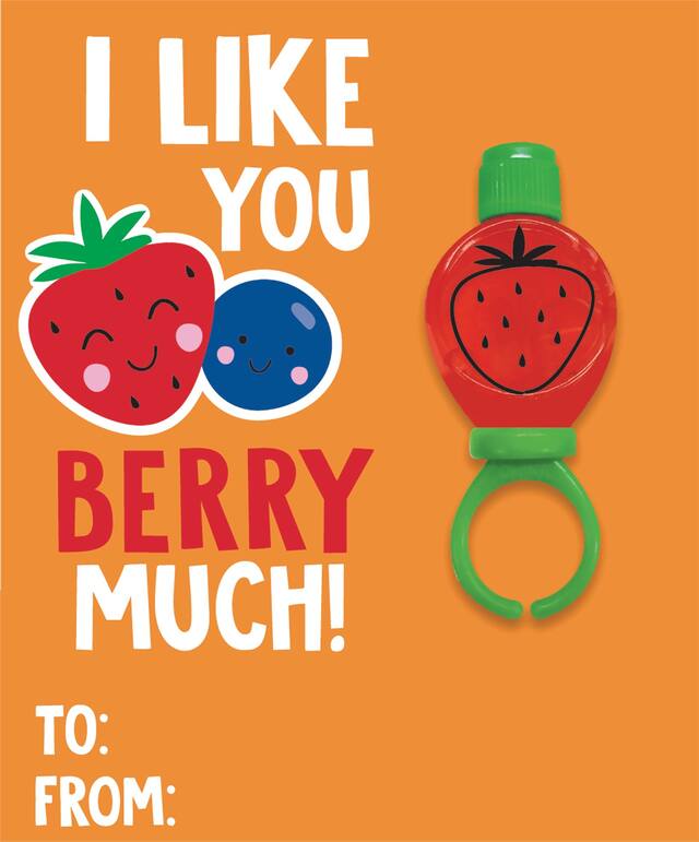 Cartes de la Saint-Valentin, motif de fruits et cadeaux-surprises, paq. 6 Front_Flat