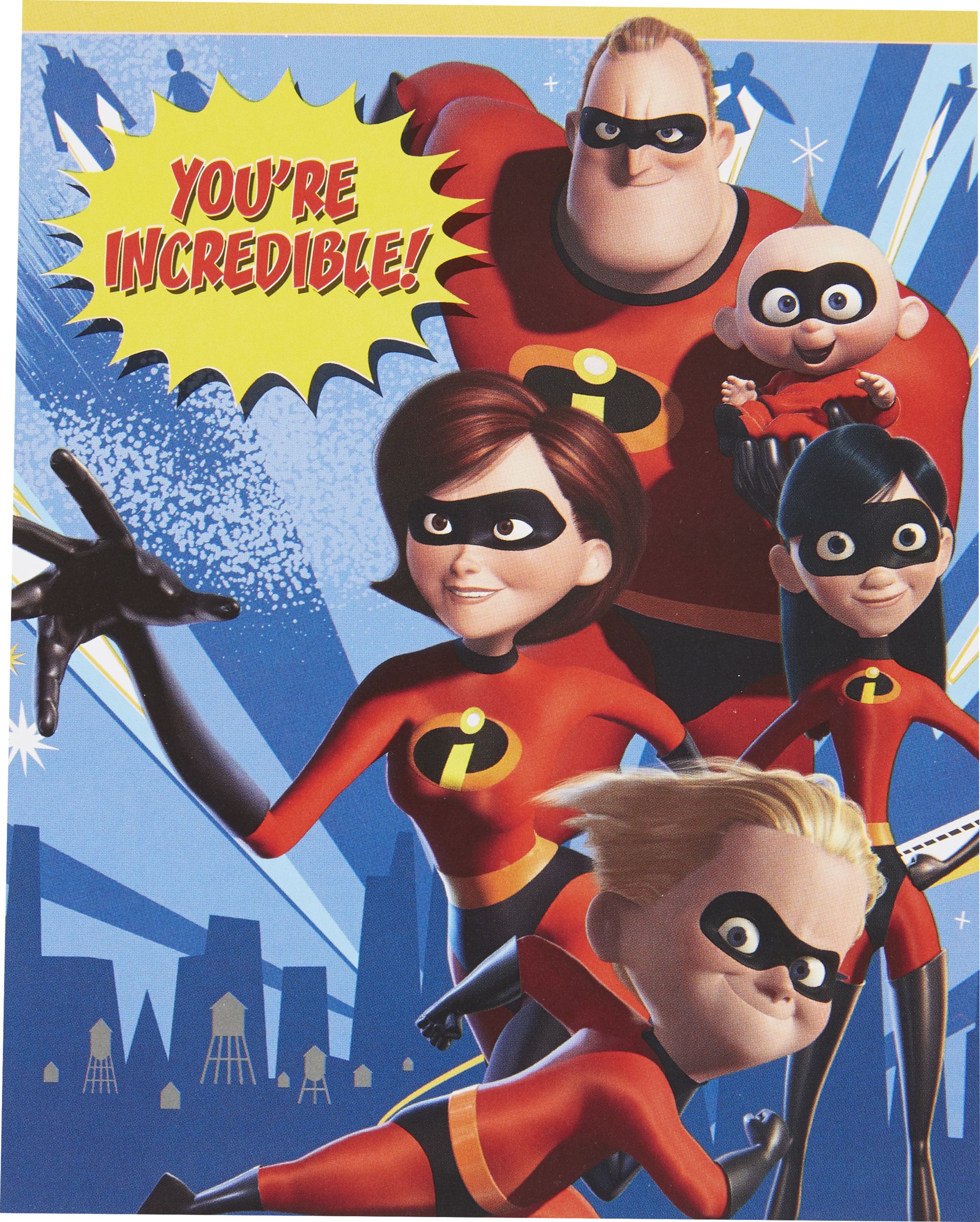 Incredibles Valentine Exchange Cards with Favours, 12-pk Front_Flat