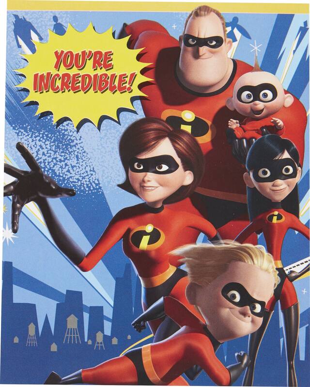 Incredibles Valentine Exchange Cards with Favours, 12-pk Front_Flat