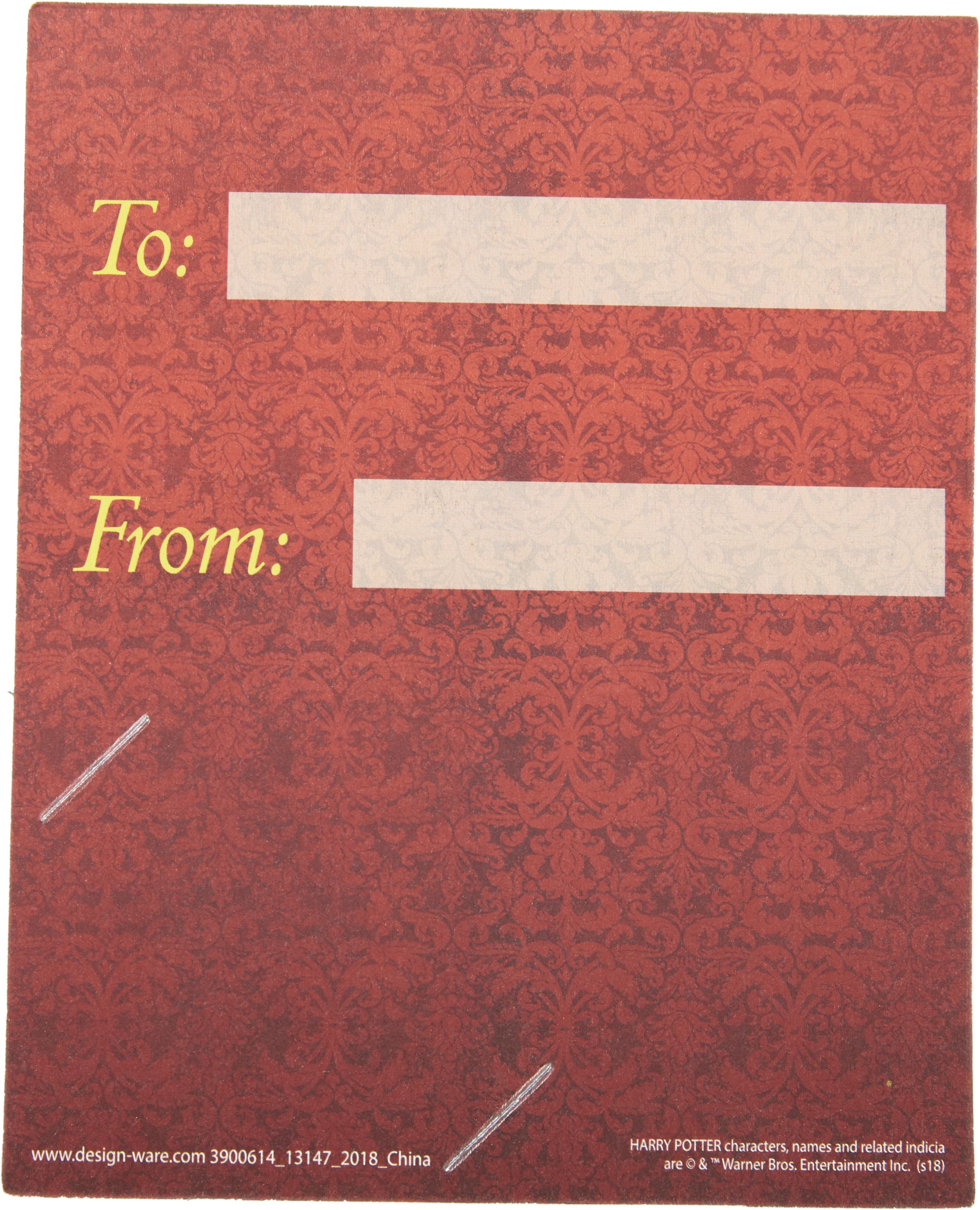 Cartes de Saint-Valentin Harry Potter avec cadeaux-surprises, paq. 12 Back_Flat