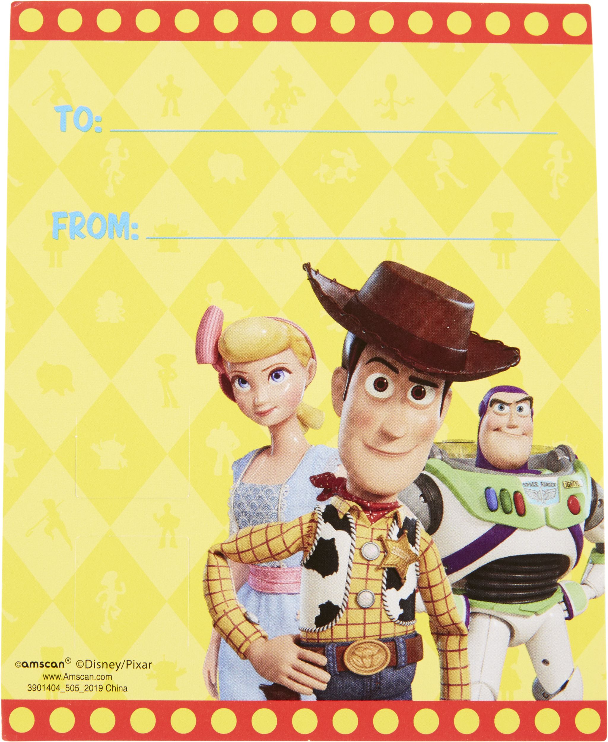 Toy Story 4 Valentine Exchange Cards with Springs, 12-pk Back_Flat