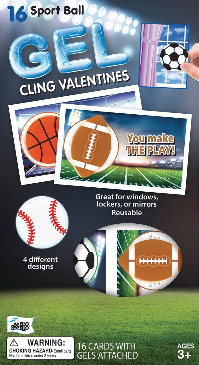 Sports Valentine Exchange Cards with Favours, 16-pk Front_Flat