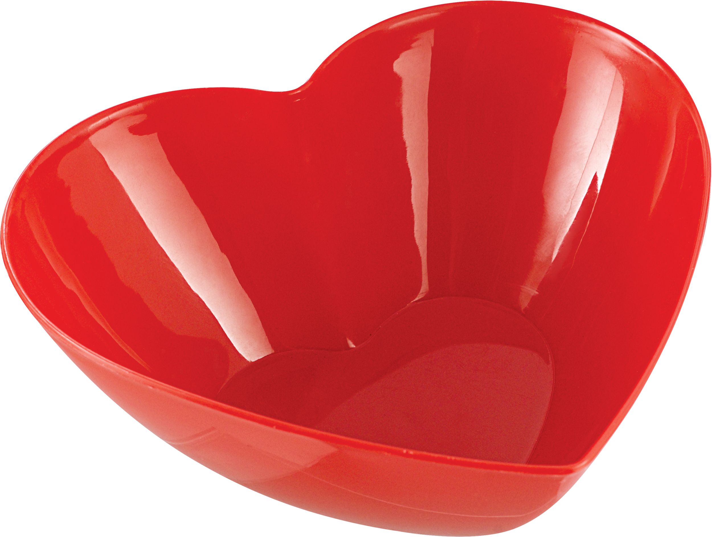 Heart Plastic Reusable Serving Bowl, Red, 8-in, for Valentine's Day/Anniversary/Wedding Overhead_Plunge