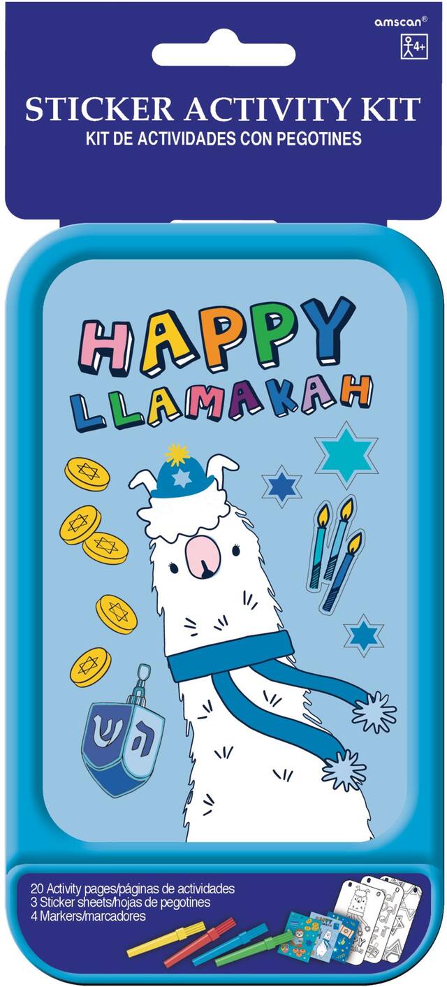 "Happy Challah Days" Colouring & Activity Book, Black/White, 27-pk, for Hanukkah Front_Flat