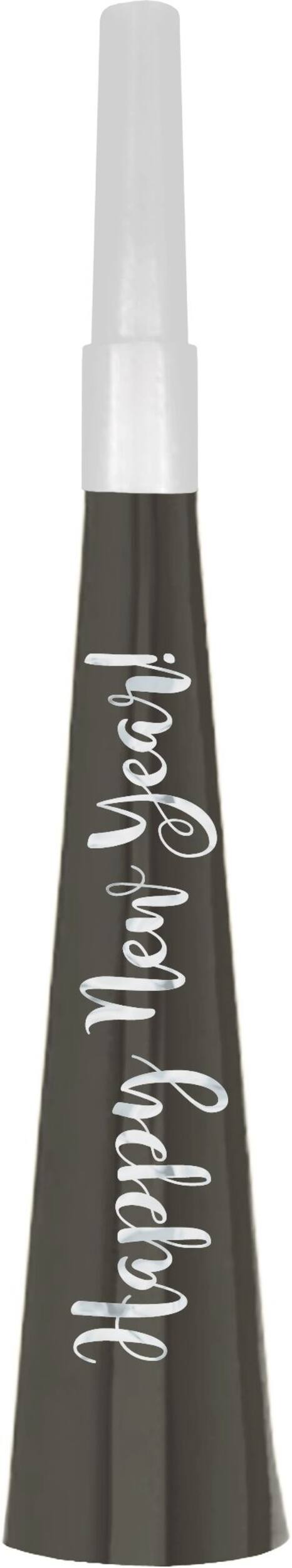 Metallic Gold & Silver New Year's Party Horns, 24-pk Overhead_Flat