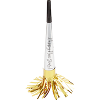Metallic Black, Gold & Silver New Year's Party Horns, 9-in, 16-pk Front_Flat