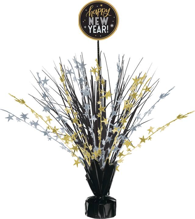 Centre de table en fontaine du jour de l'An, argenté et doré Front_Flat