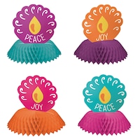 Diwali Mini Honeycomb Centerpieces, 4-pc Front_Elevated