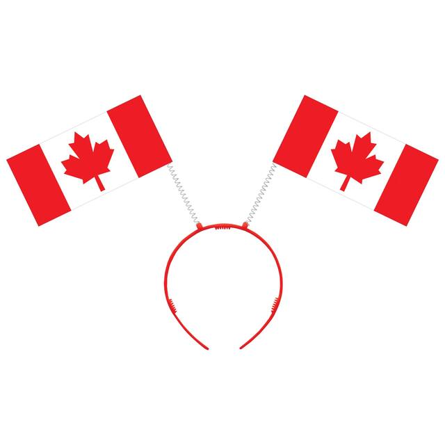 Canada Day Flag Headband, Red/White, One Size, for Canada Day Front_Flat