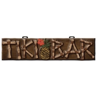 "Tiki Bar" Hanging Sign Decoration, Brown, 11.25-in, for Summer Party Front_Flat