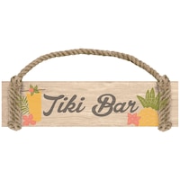 Tiki Bar Hanging Wood Sign with Rope Hanger Front_Flat