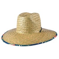 Surfer Straw Fedora Beach Hat, Tan, One Size, for Summer Party Front_Three_Fourths_Angled_Left