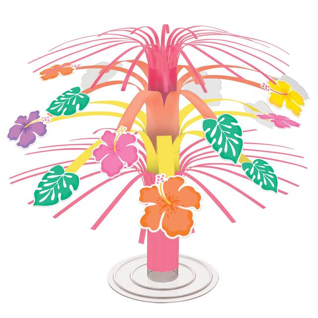 Spray Burst Centerpiece Table Decoration, Pink/Orange, Floral, 8.5-in, for Summer Party Front_Elevated