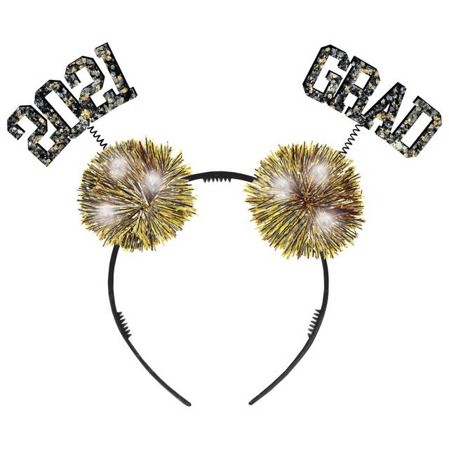 Grad 2021 Light Up Tinsel Headband Front_Flat