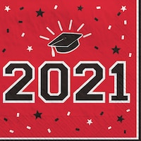 2021 School Colours Pride Lunch Napkins, Red Front_Flat