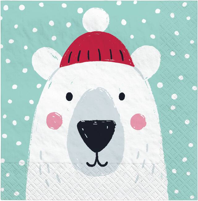 For Living Luncheon Napkins, Green, 16-pk Front_Flat