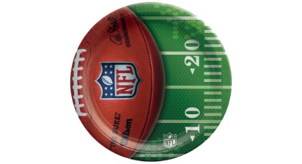 Une assiette en papier ronde NFL Drive de 10,5 pouces.