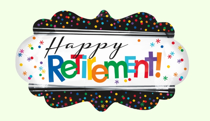 A Happy Retirement celebration balloon.