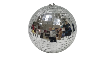 A silver disco ball.