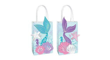 Two underwater-themed paper gift bags.