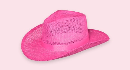 Un chapeau de cowboy rose.