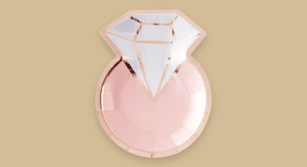 A pink diamond ring-shaped plate.