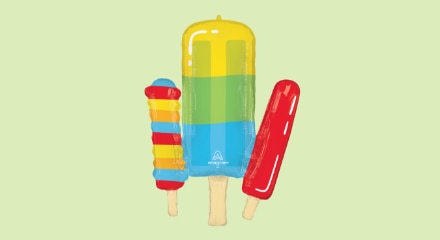 Three popsicle-shaped balloons.