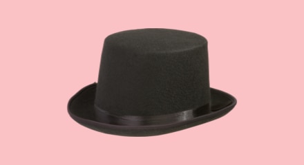 A black top hat.