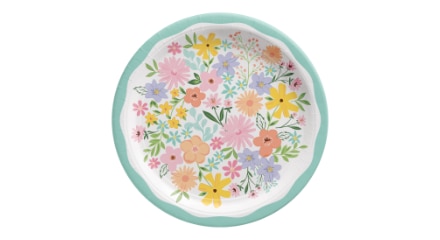 A flower-patterned plate.