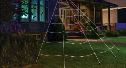 A spider web yard decoration.