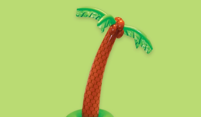 An inflatable palm tree.