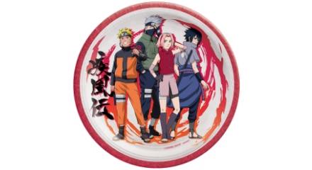 Une assiette à thème Naruto.