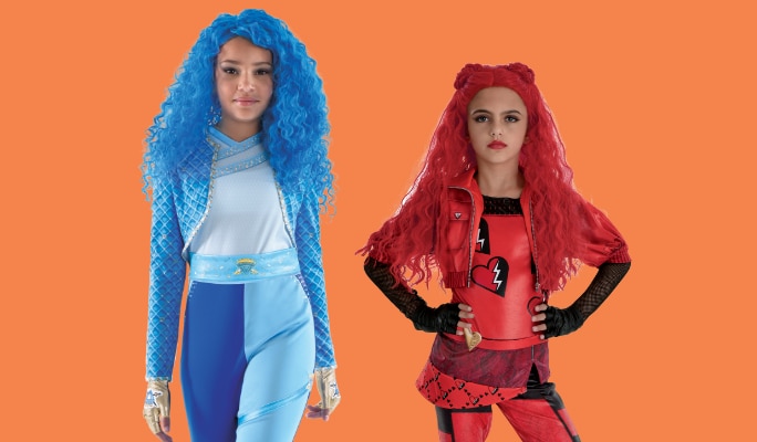 Two girls wearing Descendants 4 costumes.