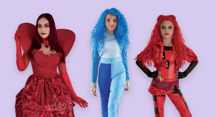 Three girls wearing Descendants 4 costumes.