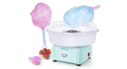 A pastel-coloured candy floss machine.