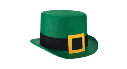 Green leprechaun hat.