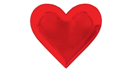 Red heart-shaped paper plate.