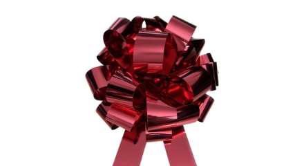 Red gift bow.